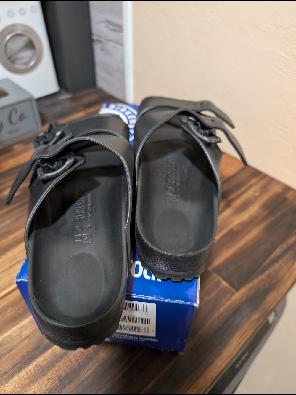 Unisex Birkenstock Arizona EVA Waterproof Sandals Black (Size 38) L-7 M-5 - Picture 11 of 16